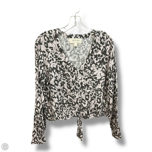 Top Long Sleeve By Cloth & Stone In Animal Print, Size: M
