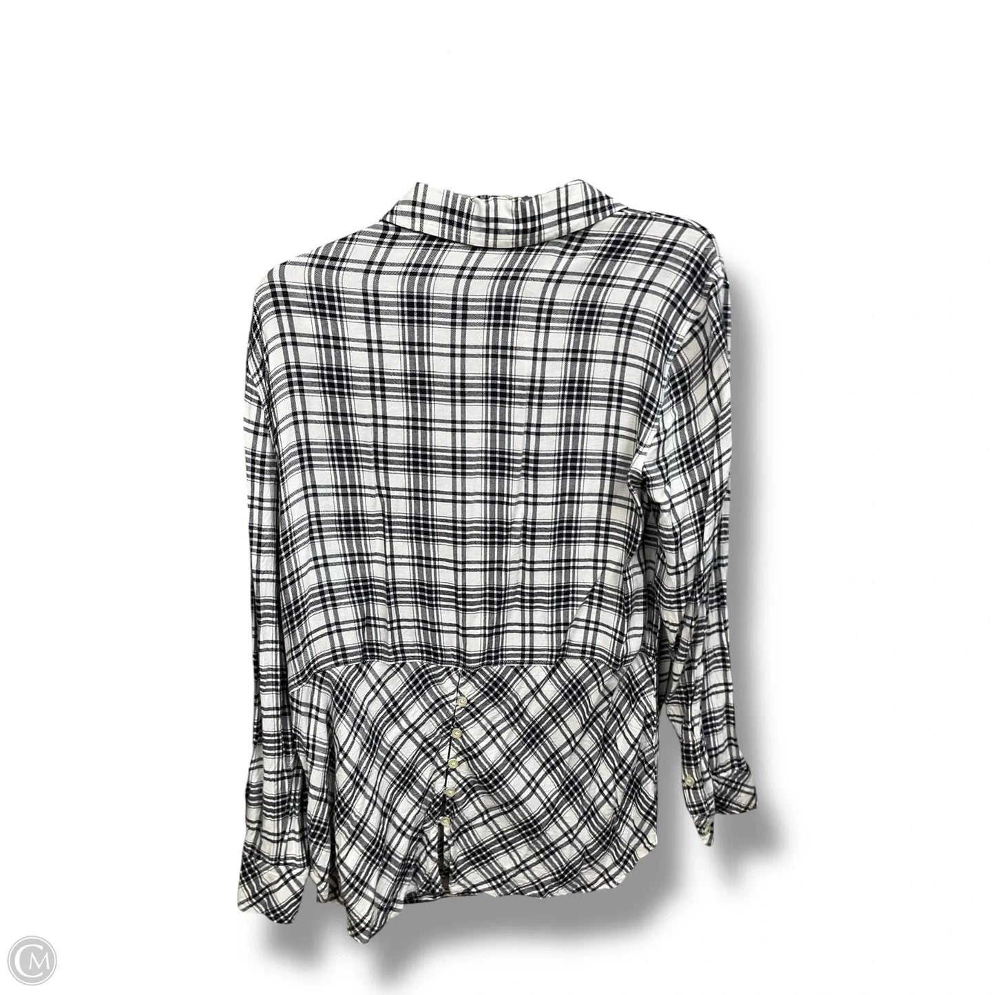 Top Long Sleeve By Talbots In Plaid Pattern, Size: L