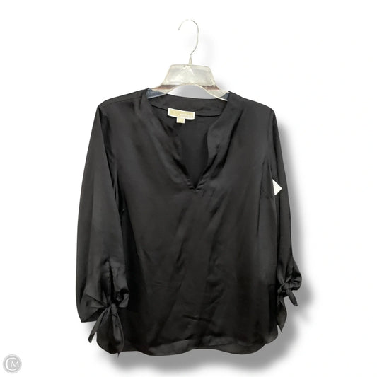 Blouse Long Sleeve By Michael By Michael Kors In Black, Size: L