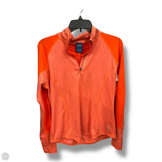 Athletic Top Long Sleeve Collar By Reebok In Orange, Size: L