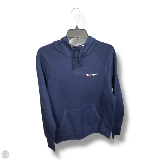 Sweatshirt Hoodie By Champion In Blue, Size: M