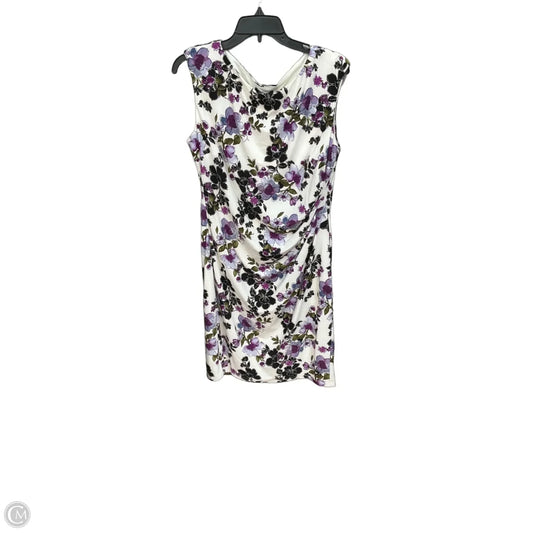 Dress Casual Midi By Chaps In Purple & White, Size: Xl