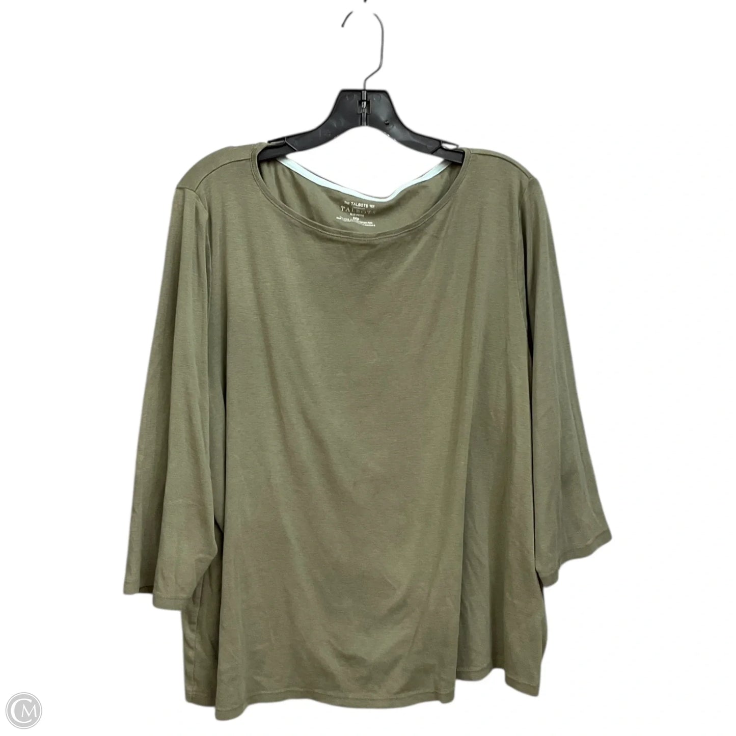 Top 3/4 Sleeve Basic By Talbots In Green, Size: 3x