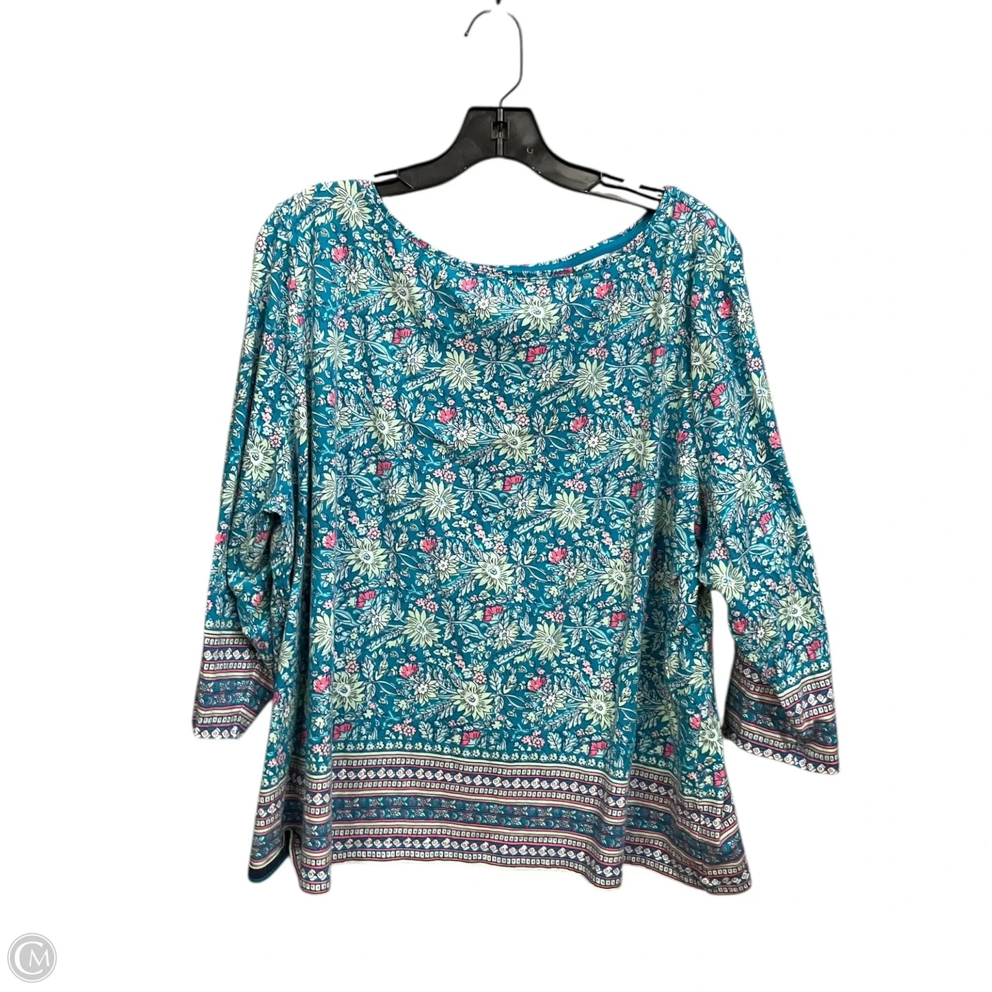 Top 3/4 Sleeve By Talbots In Multi-colored, Size: 3x