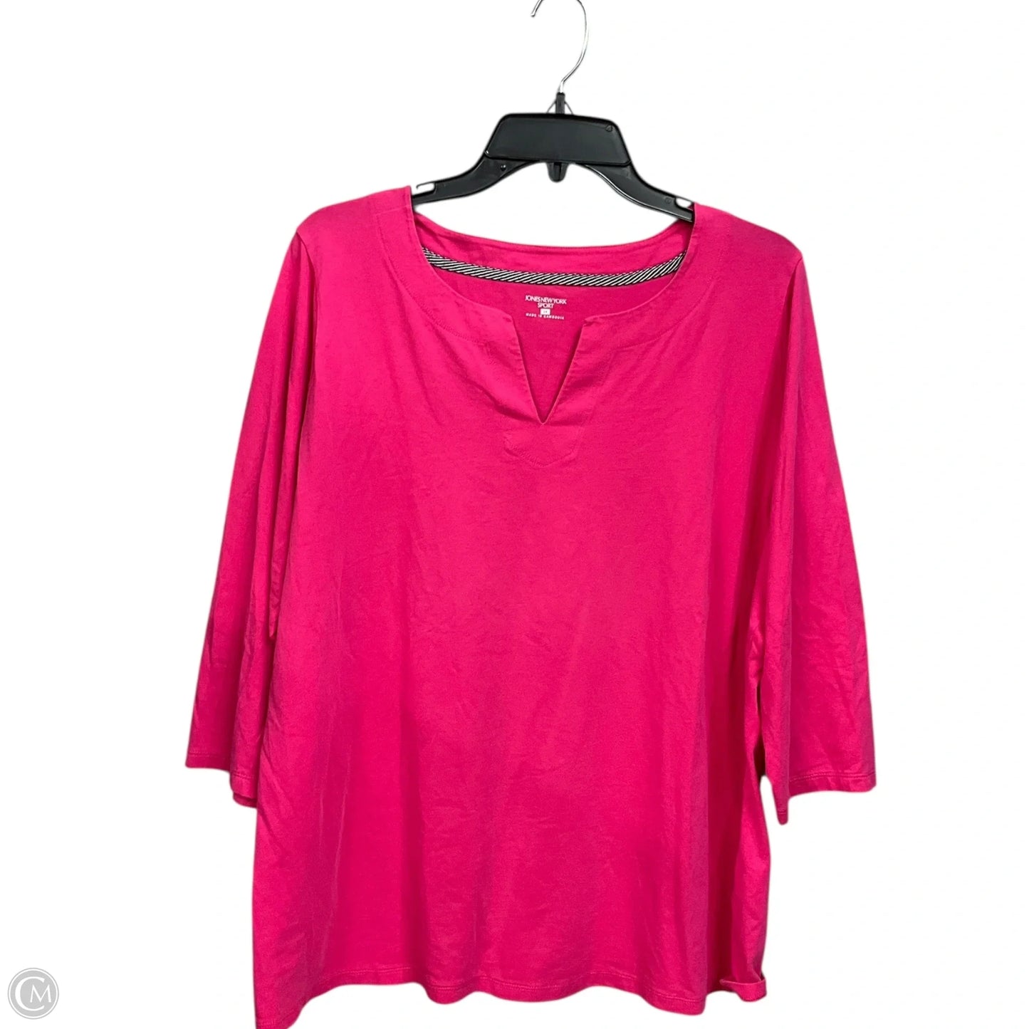 Top 3/4 Sleeve Basic By Jones New York In Pink, Size: 2x