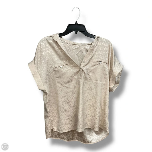 Blouse Short Sleeve By Promesa In Gold, Size: S