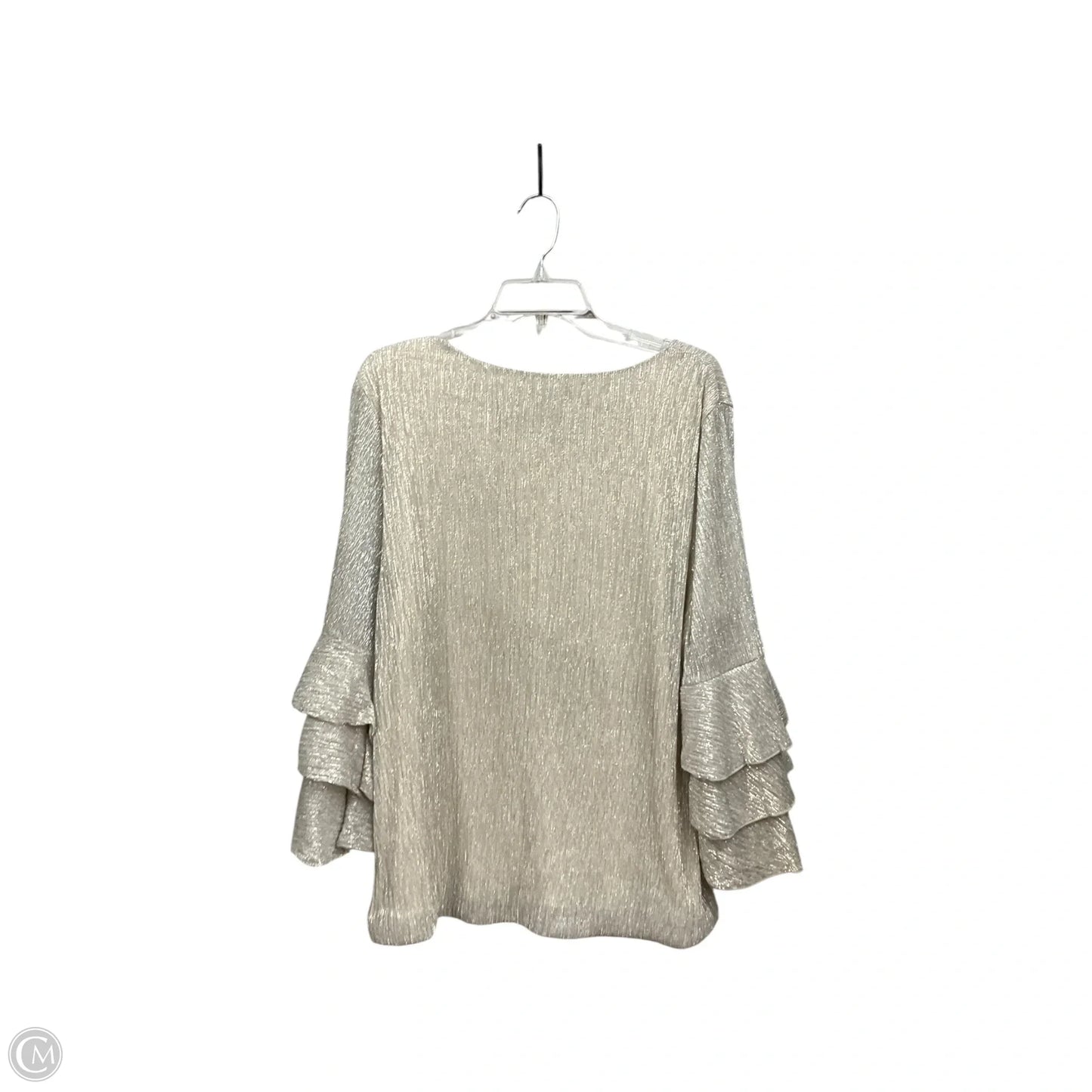 Blouse 3/4 Sleeve By Alfani In Silver, Size: 2x
