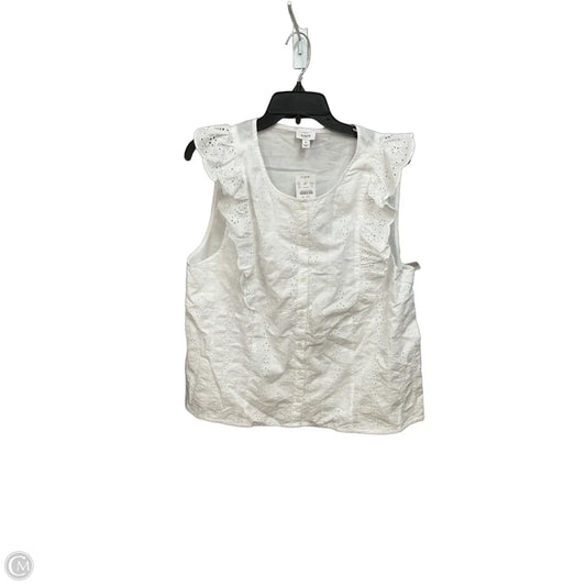 Top Sleeveless By J. Crew In White, Size: Xl