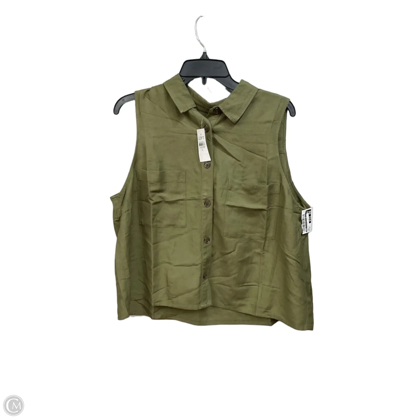 Top Sleeveless By Loft In Green, Size: Xl