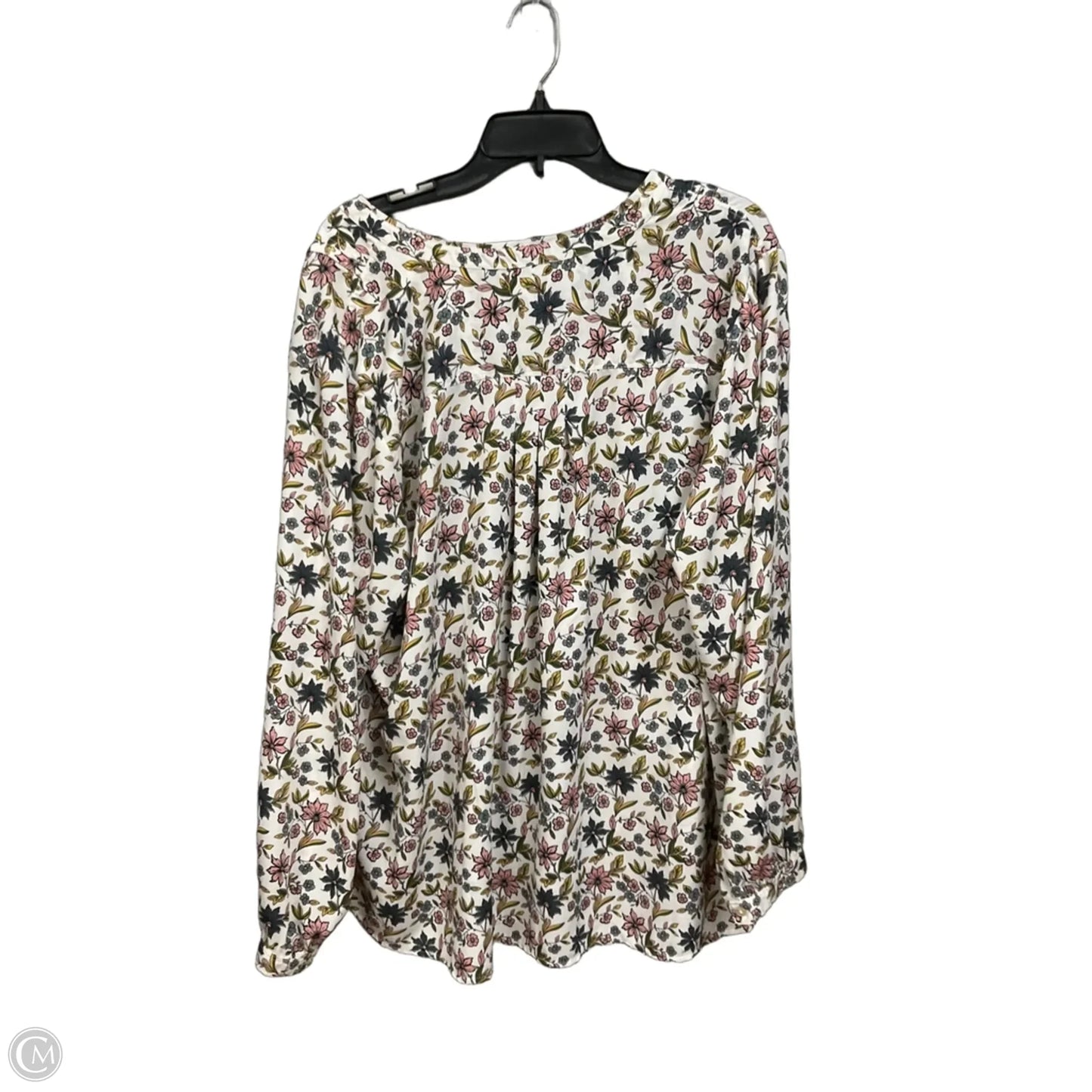 Blouse Long Sleeve By Loft In Floral Print, Size: 2x