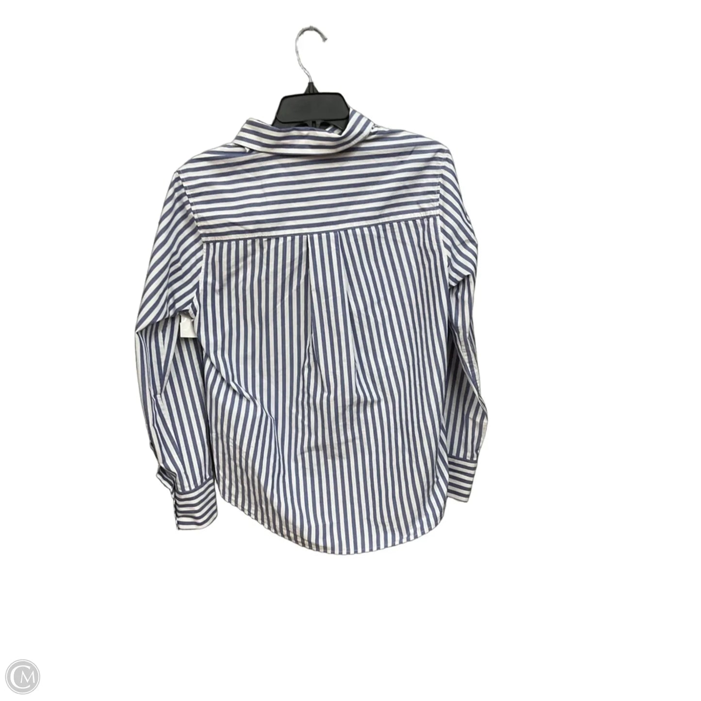 Blouse Long Sleeve By Banana Republic In Striped Pattern, Size: M