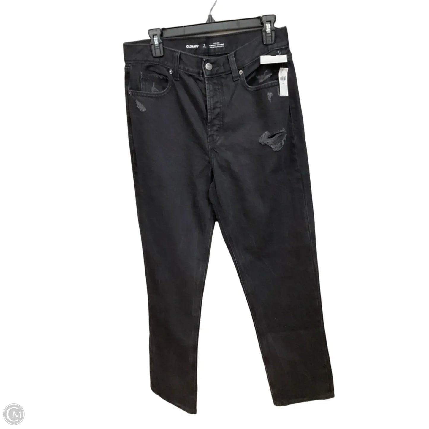 Jeans Straight By Old Navy In Black Denim, Size: 6