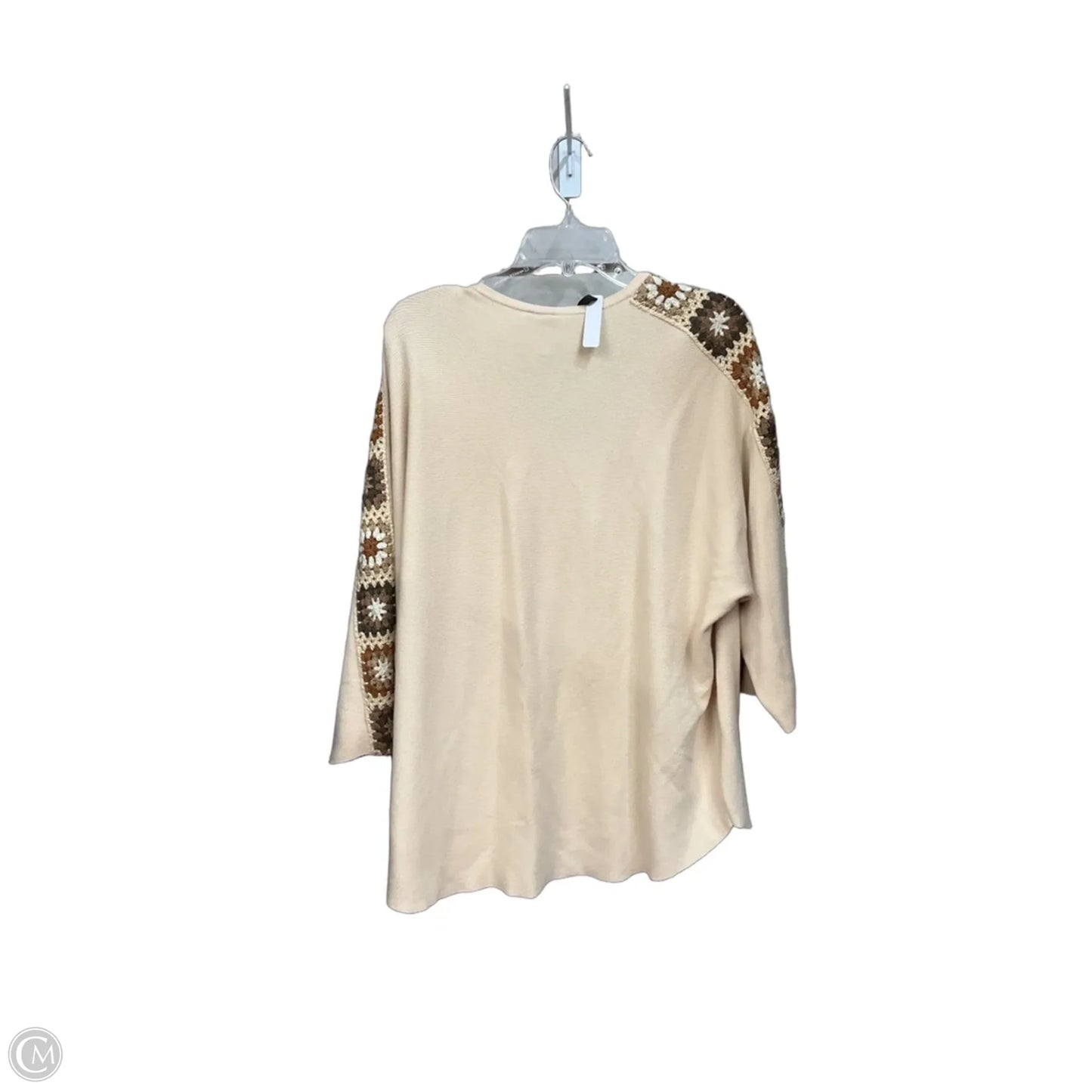Top 3/4 Sleeve By Aaeda In Tan, Size: 1x