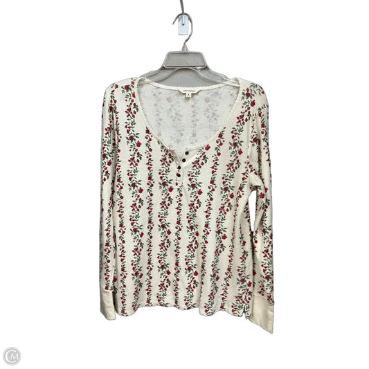 Top Long Sleeve By Lucky Brand In Floral Print, Size: Xl