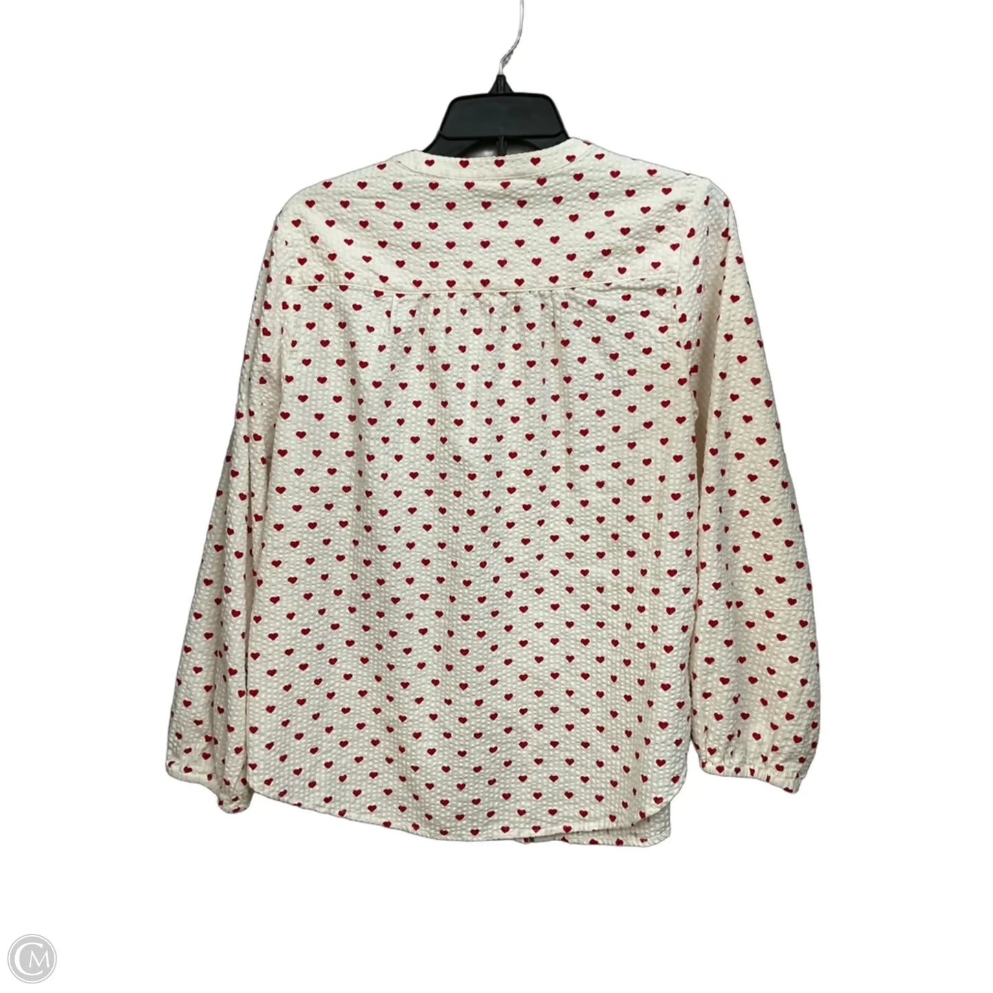 Top Long Sleeve By Lucky Brand In Red & White, Size: M