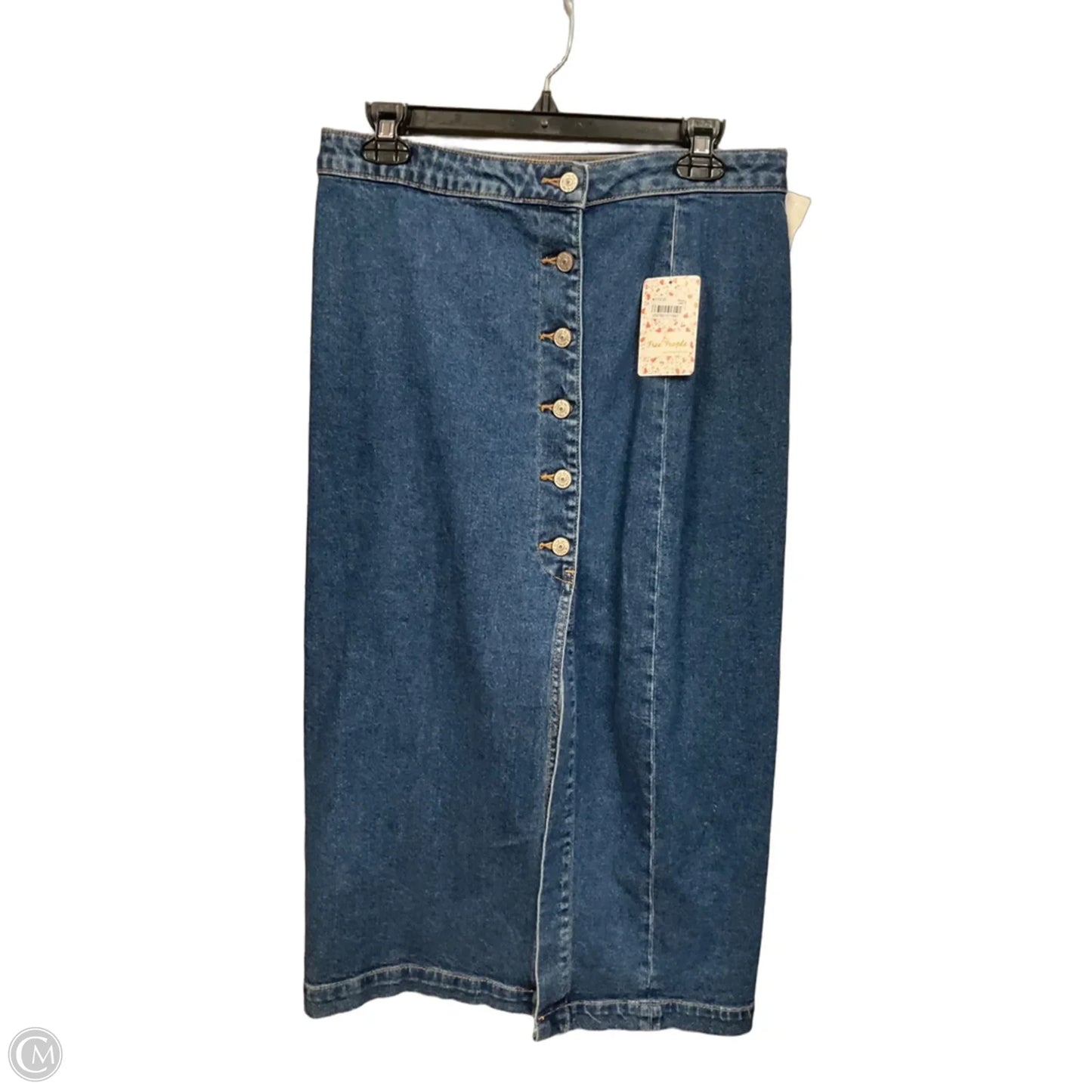 Skirt Midi By Free People In Blue Denim, Size: 8