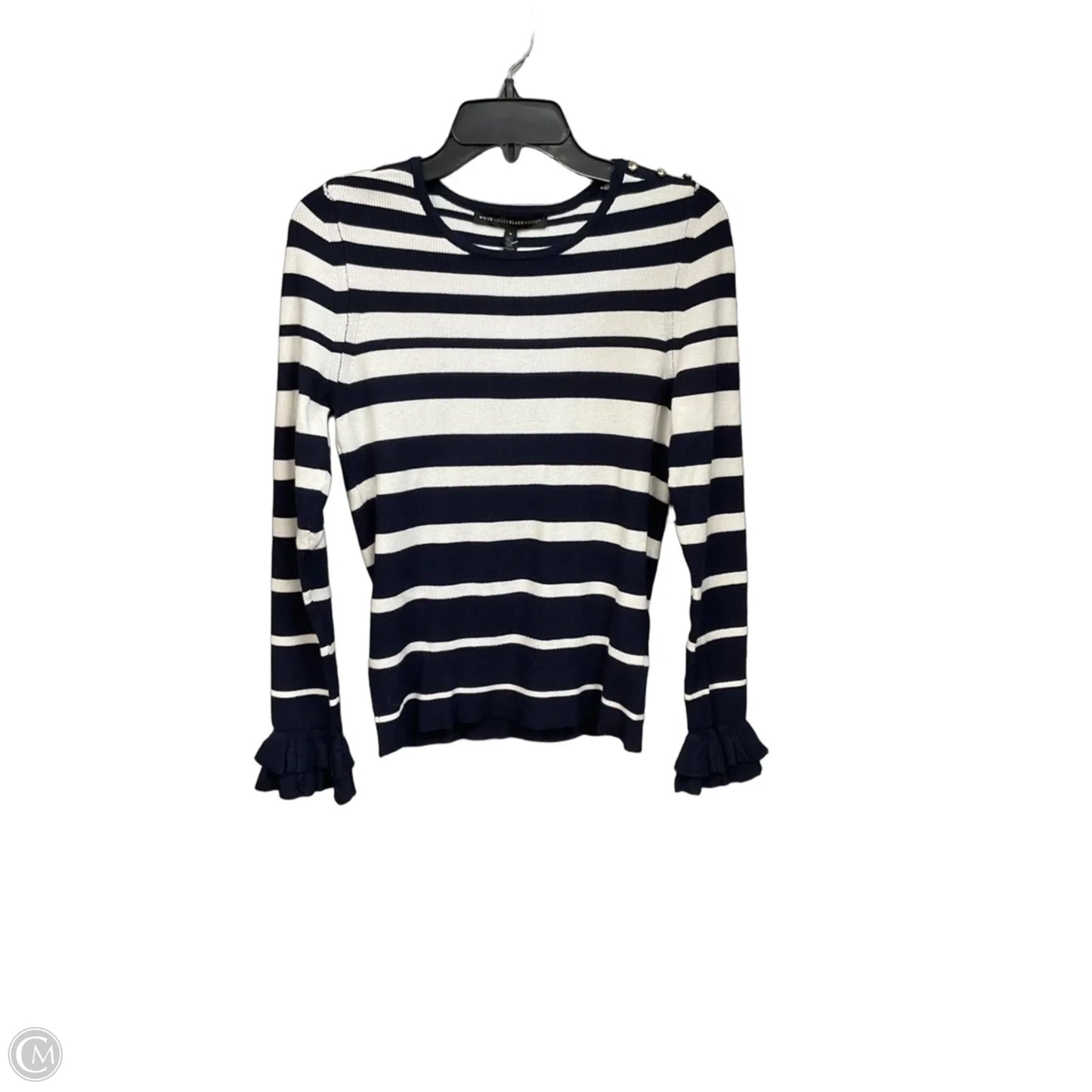 Top Long Sleeve By White House Black Market In Striped Pattern, Size: S