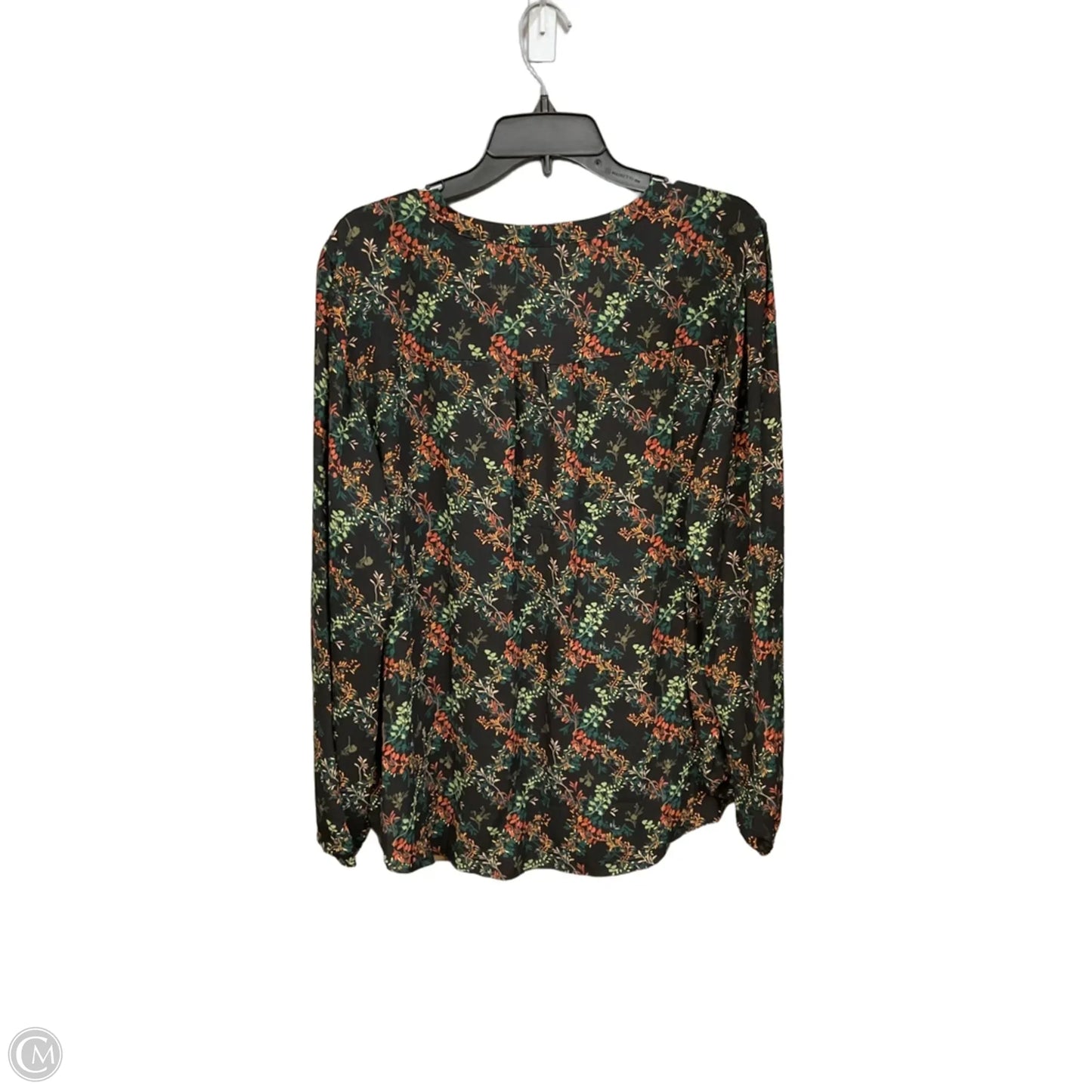 Top Long Sleeve By Maurices In Floral Print, Size: Xxl
