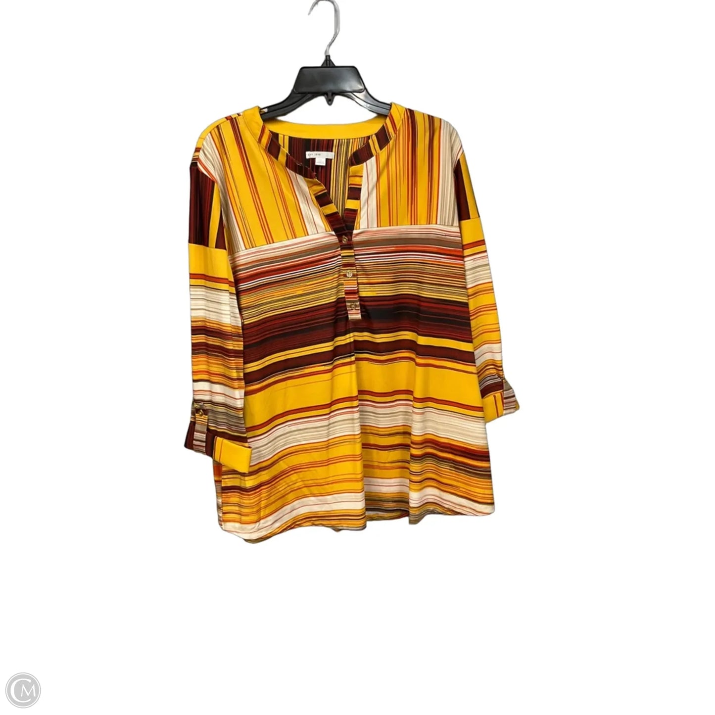 Top Long Sleeve By Cato In Striped Pattern, Size: Xl