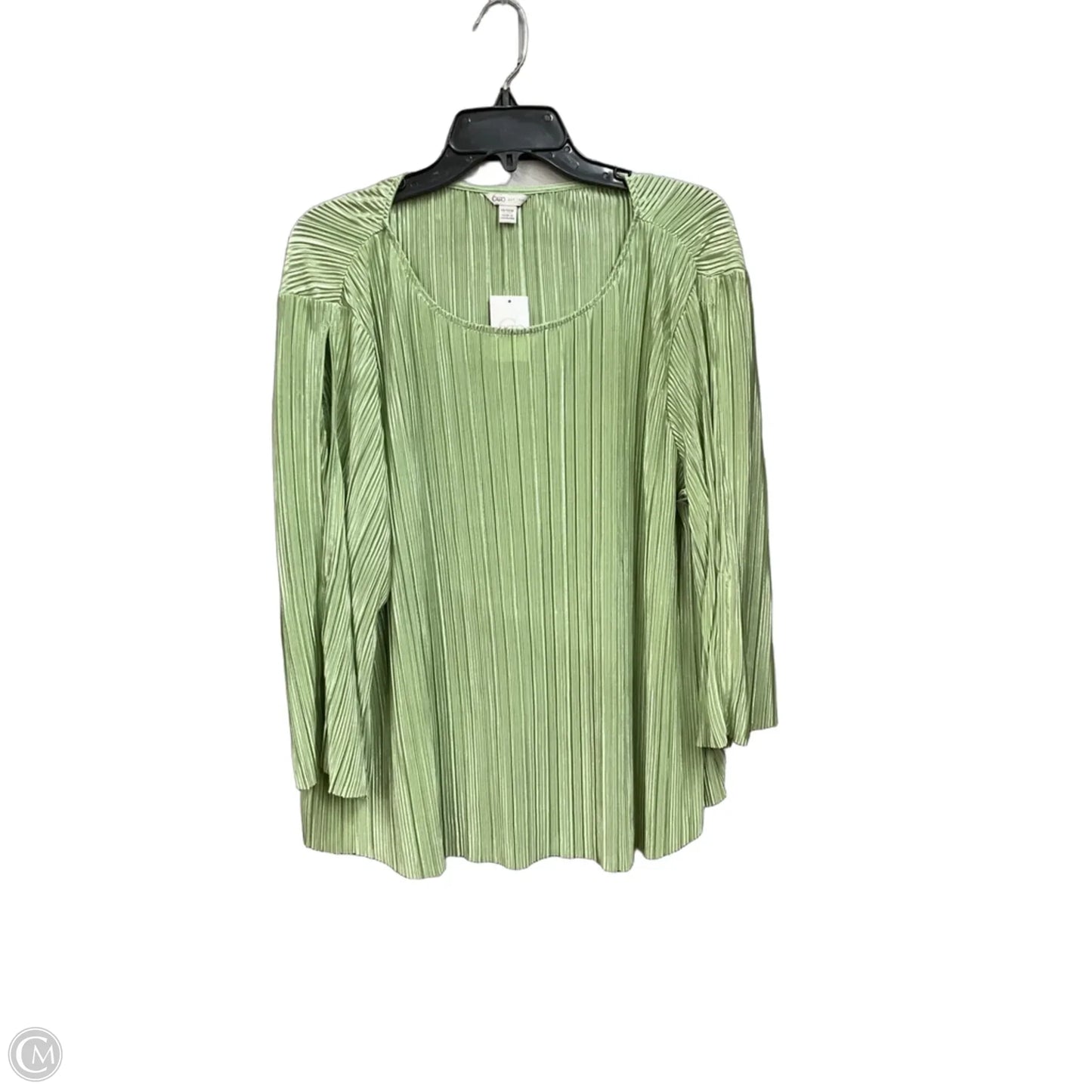 Top Long Sleeve By Cato In Green, Size: Xl