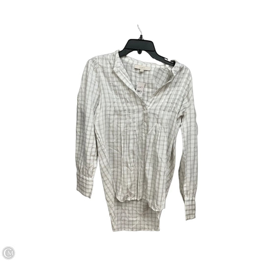 Top Long Sleeve By Loft In Plaid Pattern, Size: S