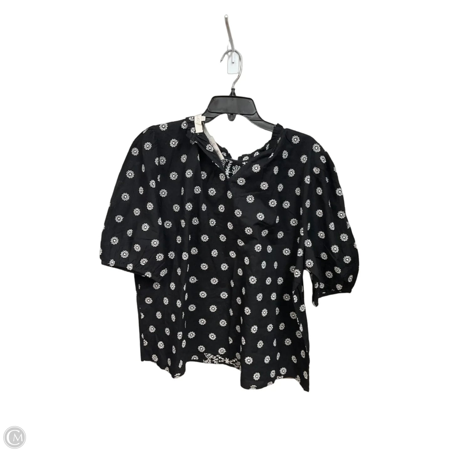 Top Long Sleeve By Loft In Black & White, Size: M