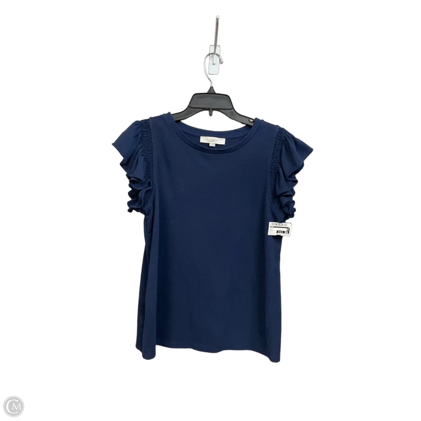 Top Short Sleeve By Loft In Blue, Size: L