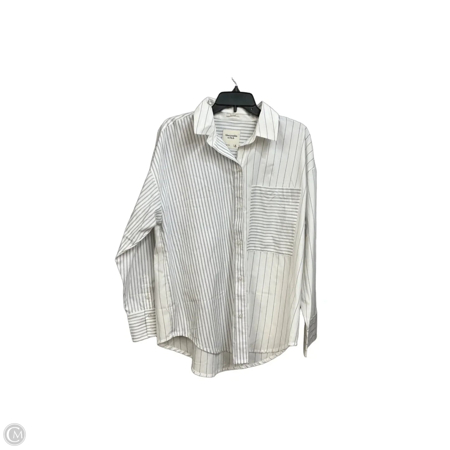 Blouse Long Sleeve By Abercrombie And Fitch In Striped Pattern, Size: M