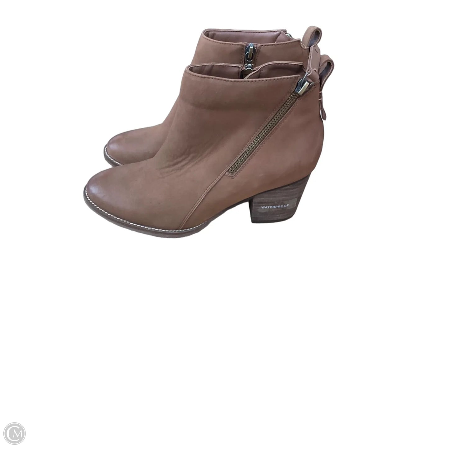 Boots Ankle Heels By Cmc In Brown, Size: 9.5
