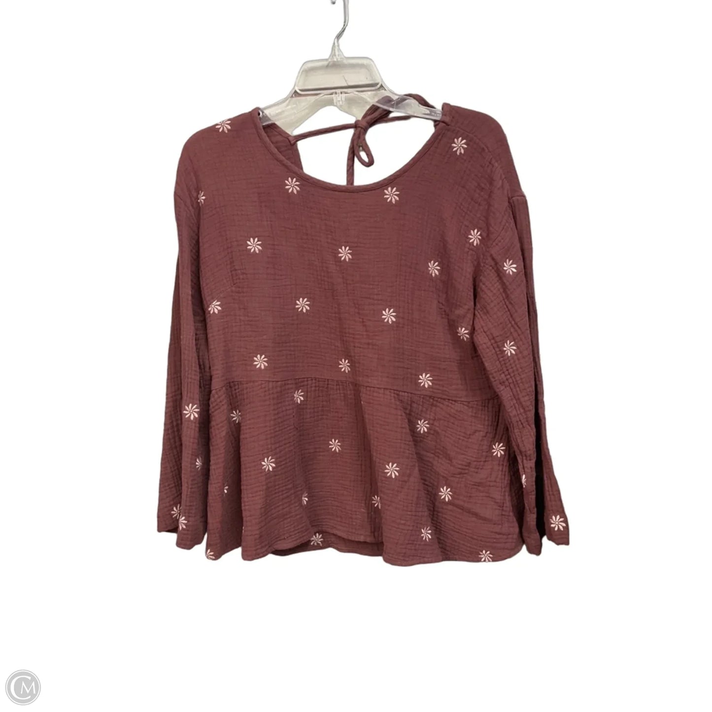 Top Long Sleeve By Madewell In Floral Print, Size: M