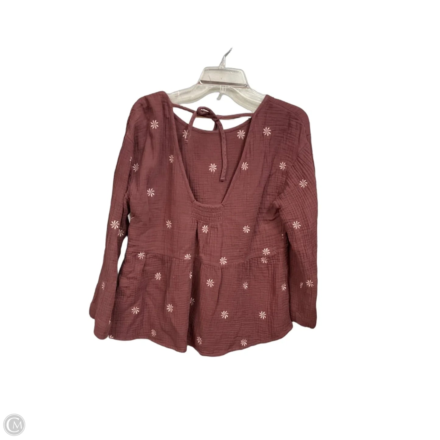 Top Long Sleeve By Madewell In Floral Print, Size: M