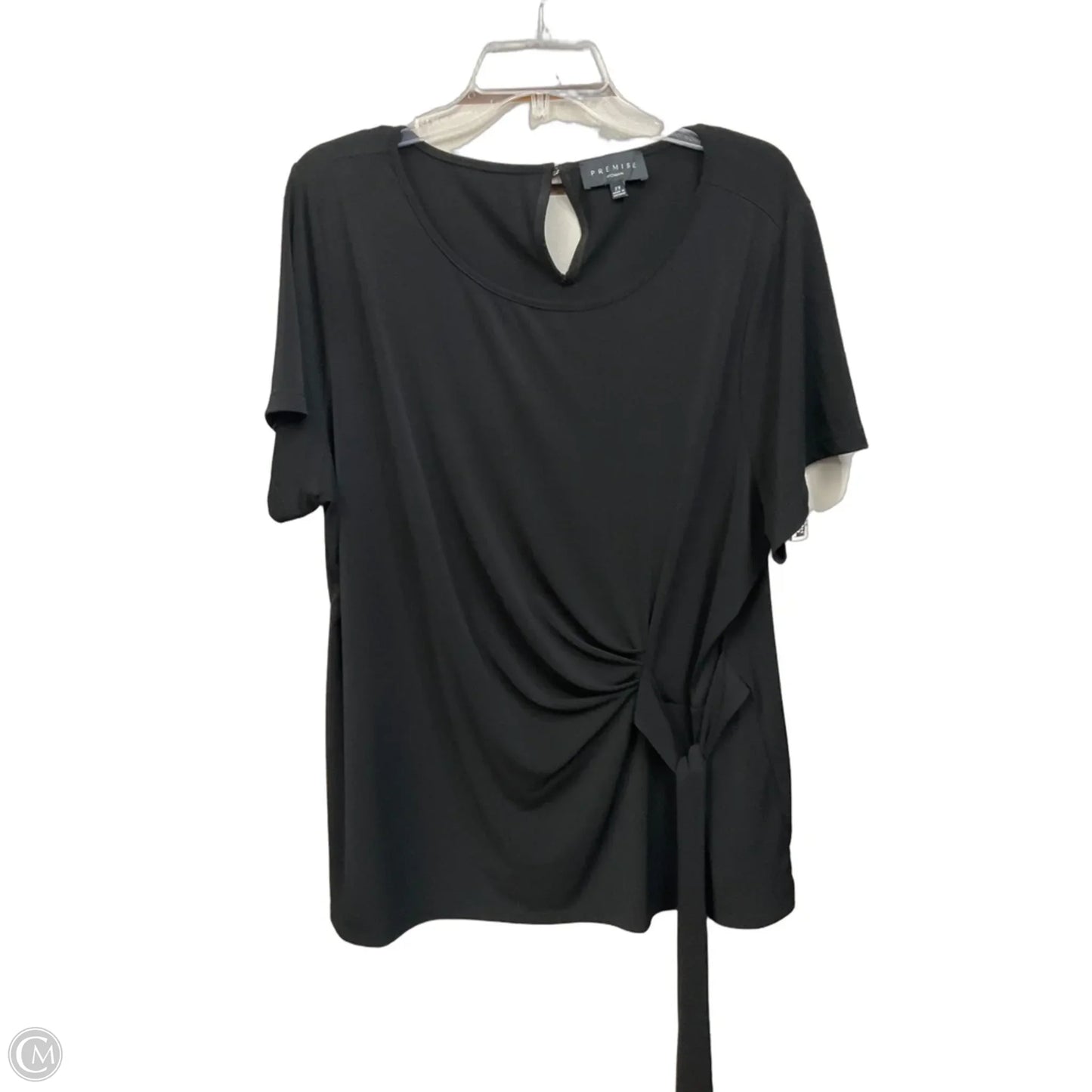 Top Short Sleeve By Premise In Black, Size: 2x