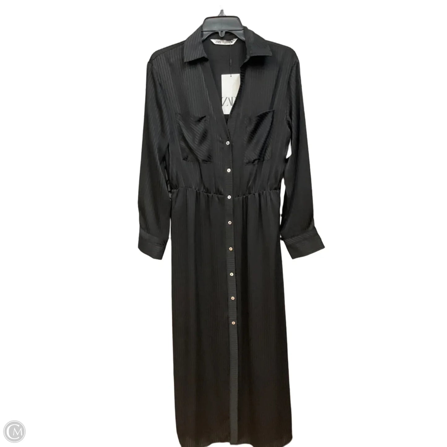 Dress Casual Midi By Zara In Black, Size: S