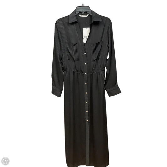 Dress Casual Midi By Zara In Black, Size: S