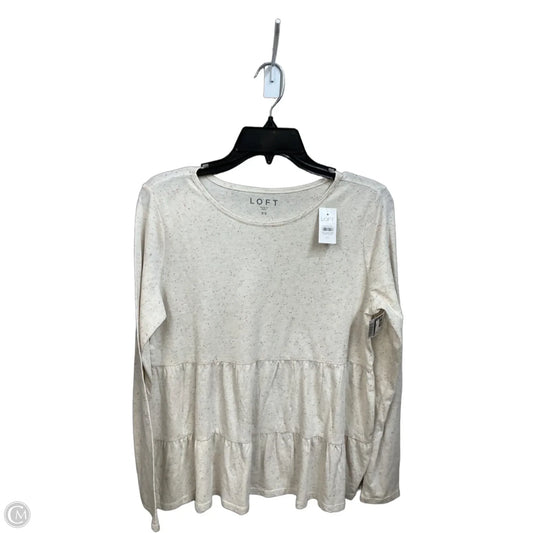 Top Long Sleeve By Loft In Cream, Size: Xs