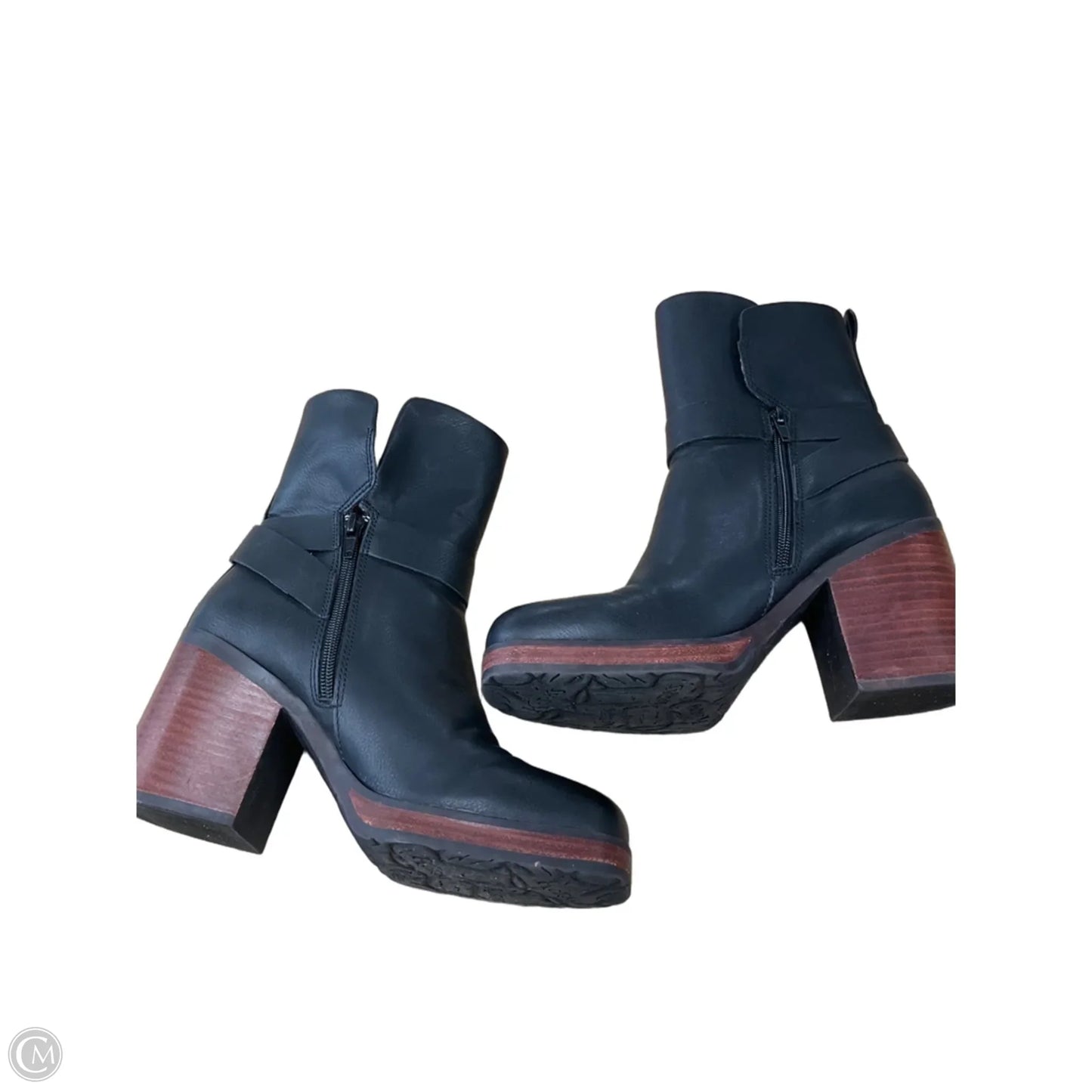 Boots Ankle Heels By Korks In Black, Size: 8