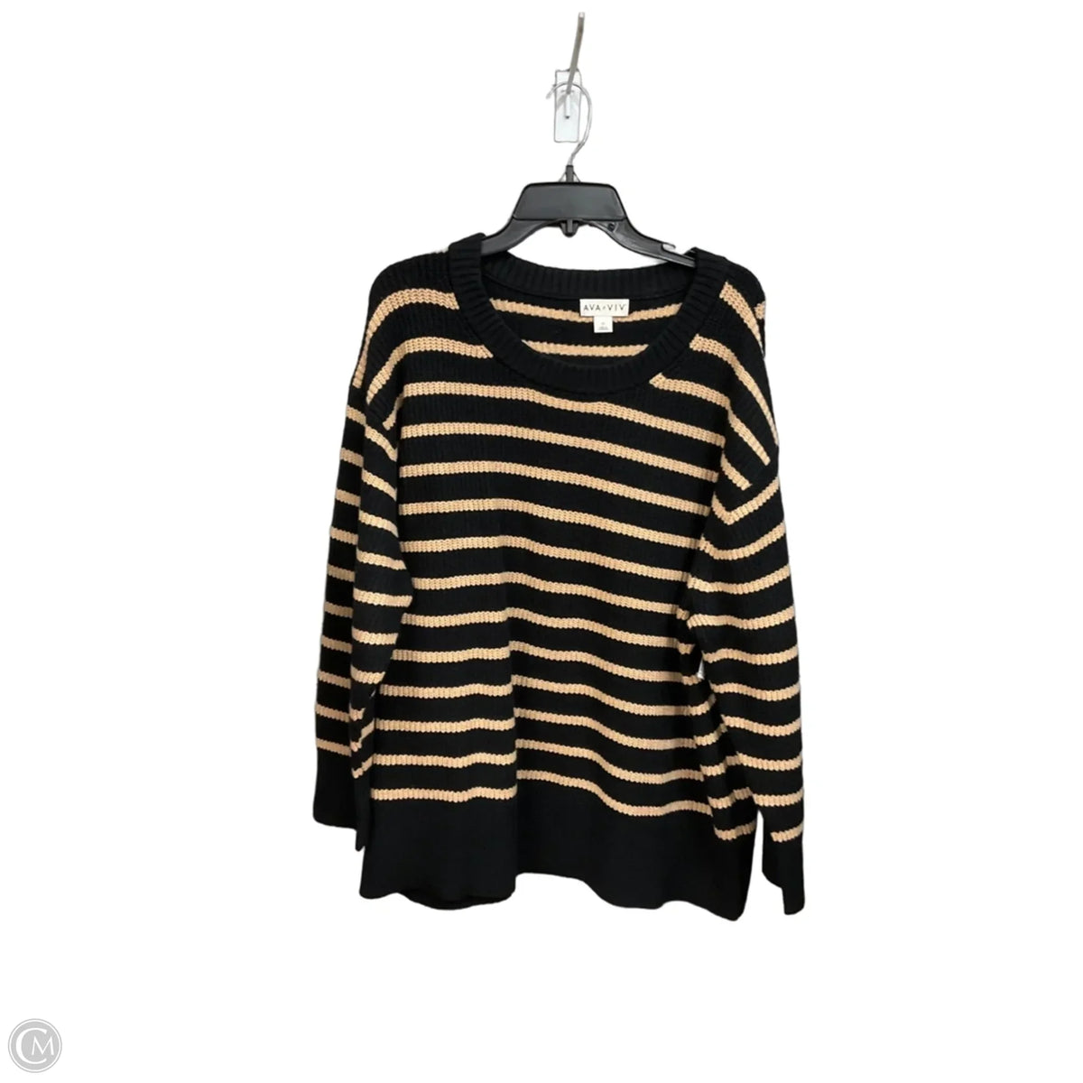 Sweater By Ava & Viv In Striped Pattern, Size: 2x