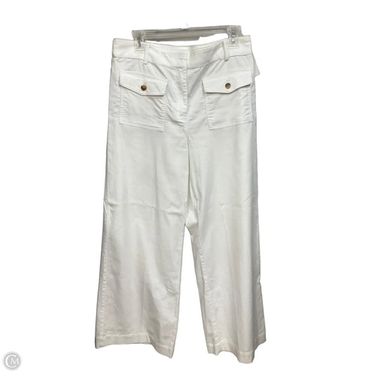 Jeans Wide Leg By Loft In White Denim, Size: 8