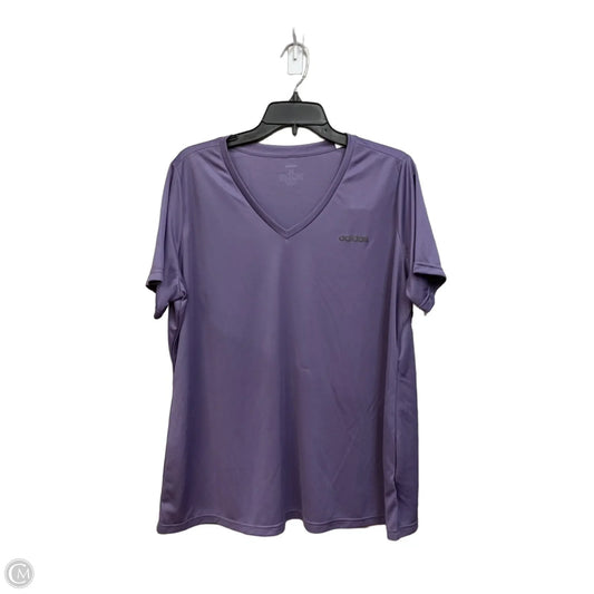 Athletic Top Short Sleeve By Adidas In Purple, Size: 2x
