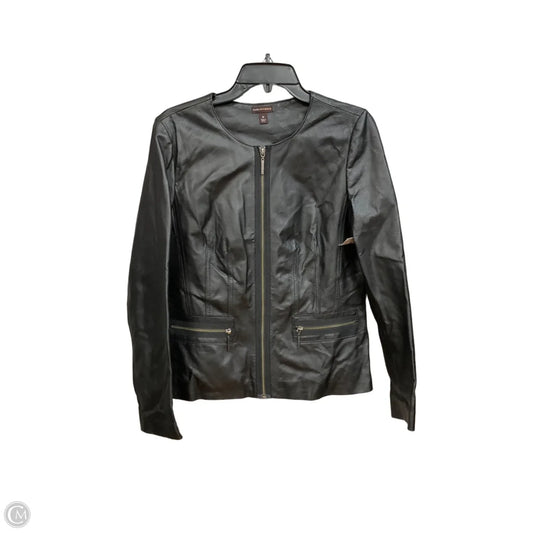 Jacket Leather By Dana Buchman In Black, Size: M