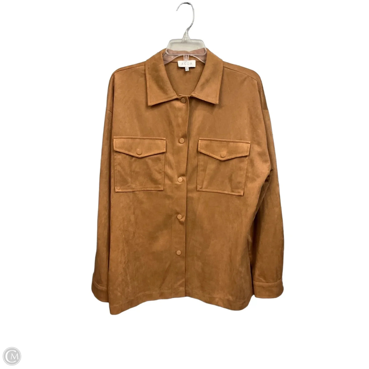 Jacket Shirt By Acoa In Brown, Size: M