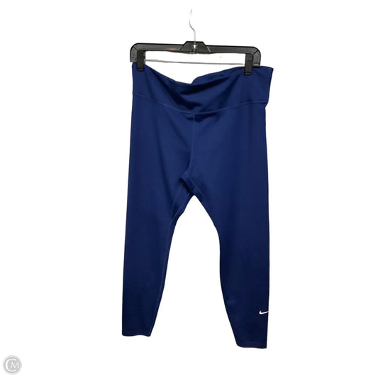 Athletic Leggings By Nike Apparel In Blue, Size: 1x