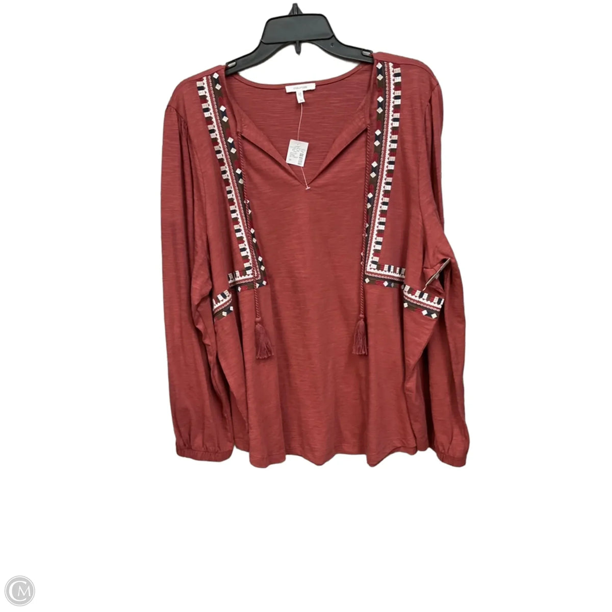 Top Long Sleeve By Maurices In Red, Size: 2x