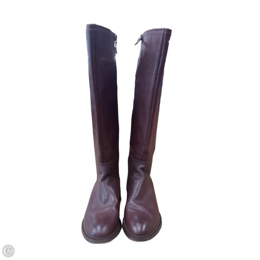 Boots Knee Flats By Franco Sarto In Maroon, Size: 9