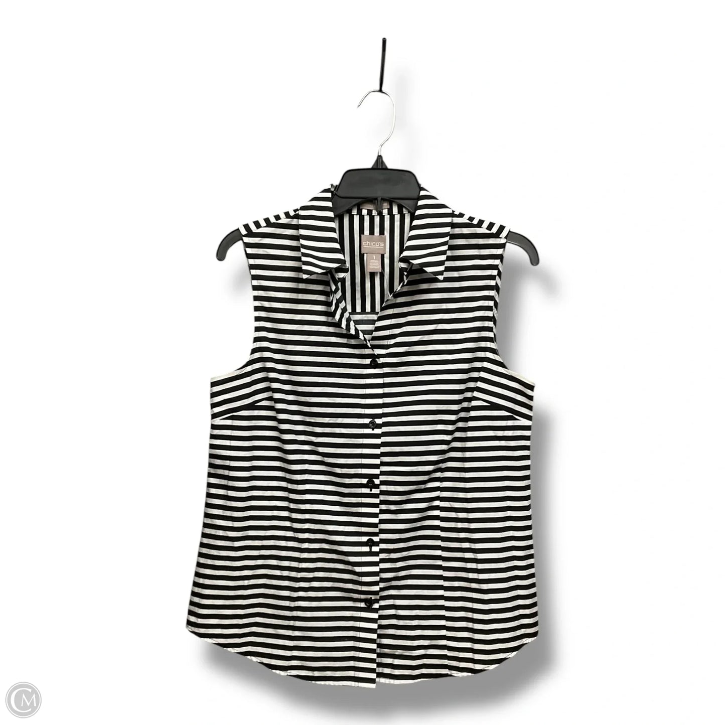 Top Sleeveless By Chicos In Striped Pattern, Size: S