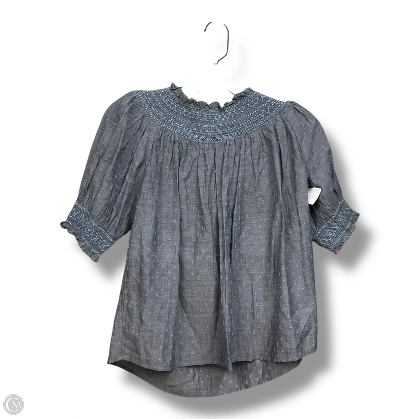 Top Short Sleeve By Loft In Blue & Brown, Size: Xs