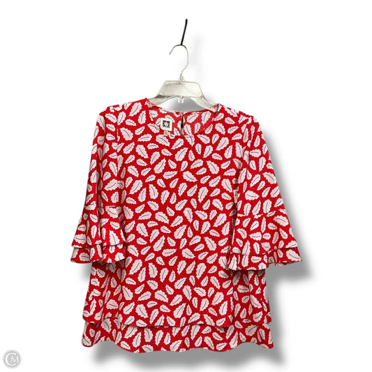 Top Short Sleeve By Anne Klein In Floral Print, Size: Xs