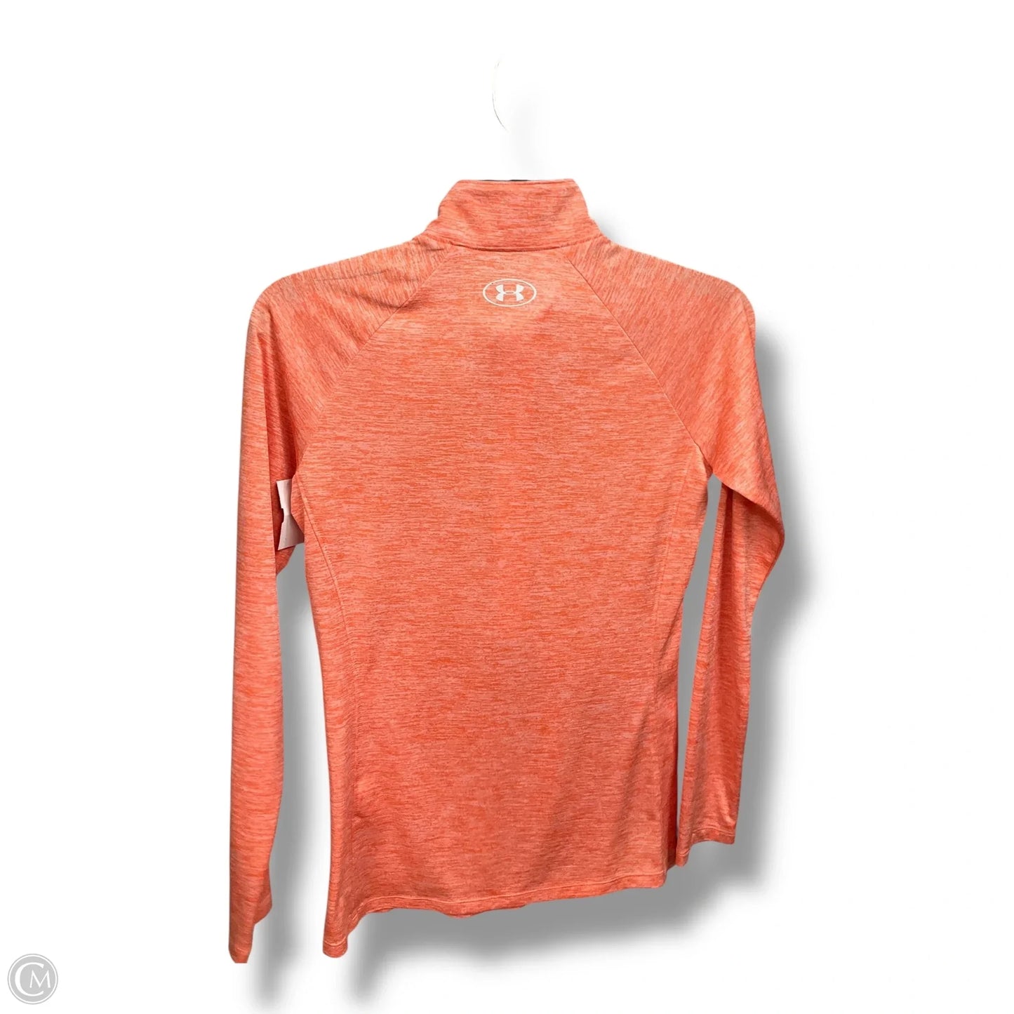 Athletic Top Long Sleeve Collar By Under Armour In Orange, Size: Xs