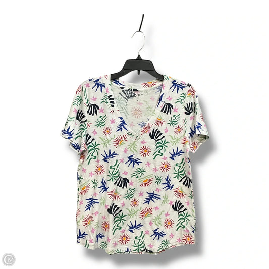 Top Short Sleeve By Loft In Floral Print, Size: M