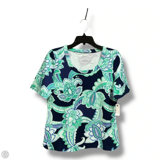 Top Short Sleeve By Talbots In Floral Print, Size: Mp